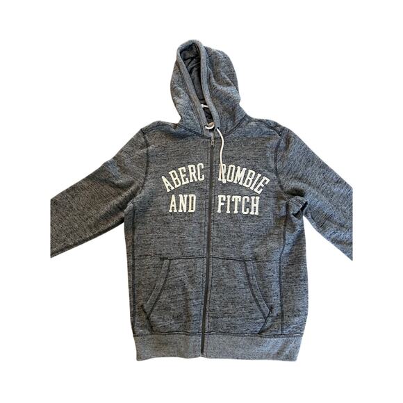 Abercrombie & Fitch Hoodie Full Zip Sweatshirt Grey SZL Y2K Vintage Logo Classic - Picture 4 of 11